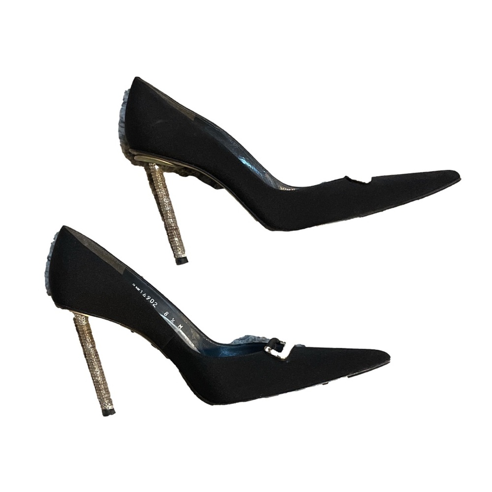 Stuart Weitzman Black Velvet Stilettos 4in Woman’s 8.5 - Picture 3 of 7